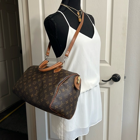 Louis Vuitton The French Co Made in USA Vintage Monogram Speedy 30 with … - Picture 3 of 17